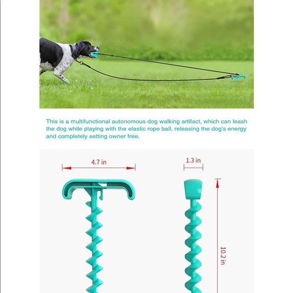 Dog stake and leash with toy (brand new)! - Picture 5 of 7